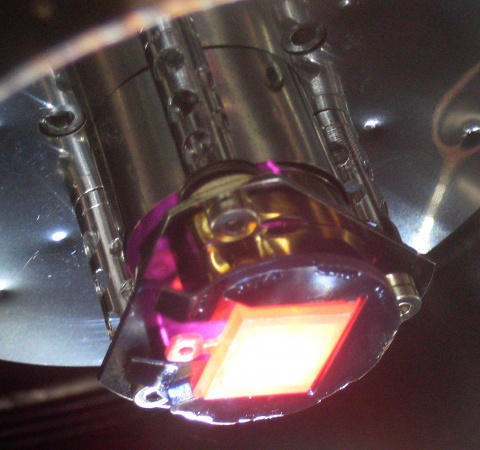 Laser heated sample on substrate manipulator