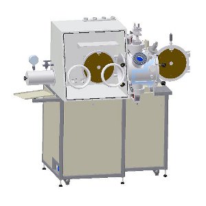 Dual process chamber (PLD and IBS) integrated in glovebox system